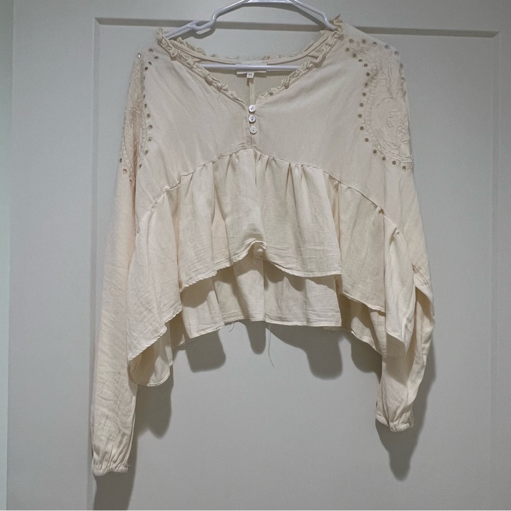 Bohme long sleeve bohemian blouse size xs